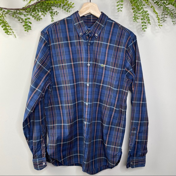 Lacoste plaid 2 pack shirt bundle - sz 38 (small, neck 14.5) - Picture 8 of 13